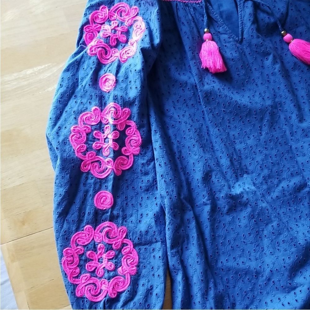 Lilly Pulitzer Lucee Dress, Oyster Bay Navy Bayside Eyelet, Size S Small - Picture 8 of 10